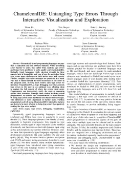 ChameleonIDE: Untangling Type Errors Through Interactive Visualization
  and Exploration