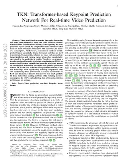 TKN: Transformer-based Keypoint Prediction Network For Real-time Video
  Prediction