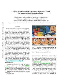 Learning Data-Driven Vector-Quantized Degradation Model for Animation
  Video Super-Resolution