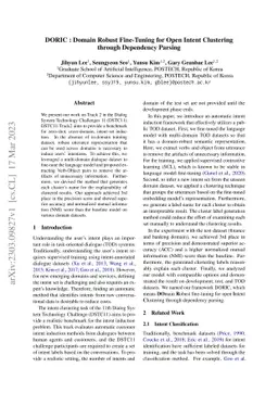 DORIC : Domain Robust Fine-Tuning for Open Intent Clustering through
  Dependency Parsing