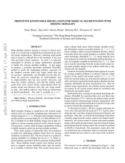 Prototype Knowledge Distillation for Medical Segmentation with Missing
  Modality