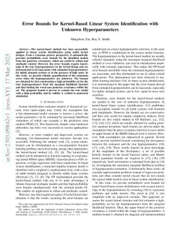 Error Bounds for Kernel-Based Linear System Identification with Unknown
  Hyperparameters