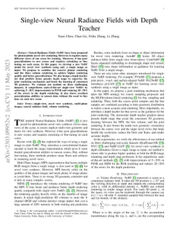 Single-view Neural Radiance Fields with Depth Teacher