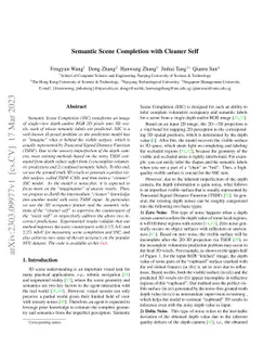 Semantic Scene Completion with Cleaner Self