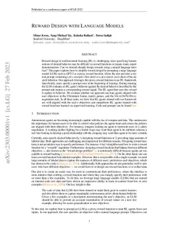 Reward Design with Language Models