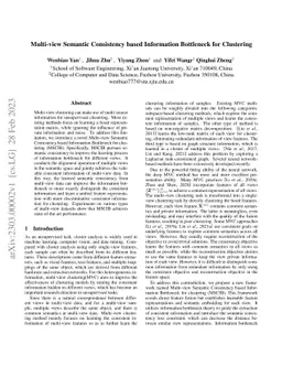 Multi-view Semantic Consistency based Information Bottleneck for
  Clustering