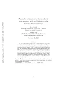 Parameter estimation for the stochastic heat equation with
  multiplicative noise from local measurements