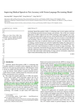 Improving Medical Speech-to-Text Accuracy with Vision-Language
  Pre-training Model