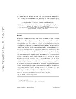 A Deep Neural Architecture for Harmonizing 3-D Input Data Analysis and
  Decision Making in Medical Imaging
