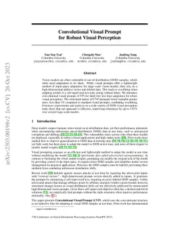Convolutional Visual Prompt for Robust Visual Perception