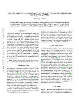DMSA: Dynamic Multi-scale Unsupervised Semantic Segmentation Based on
  Adaptive Affinity