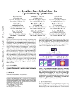 pyribs: A Bare-Bones Python Library for Quality Diversity Optimization