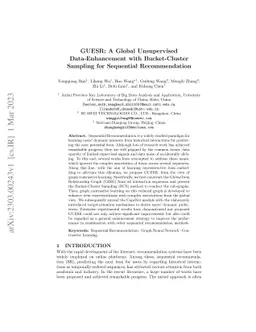 GUESR: A Global Unsupervised Data-Enhancement with Bucket-Cluster
  Sampling for Sequential Recommendation