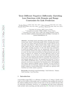 Treat Different Negatives Differently: Enriching Loss Functions with
  Domain and Range Constraints for Link Prediction