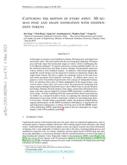 Capturing the motion of every joint: 3D human pose and shape estimation
  with independent tokens