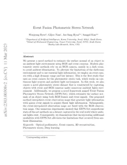 Event Fusion Photometric Stereo Network