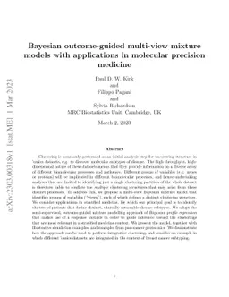 Bayesian outcome-guided multi-view mixture models with applications in
  molecular precision medicine