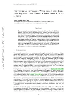 Empowering Networks With Scale and Rotation Equivariance Using A
  Similarity Convolution