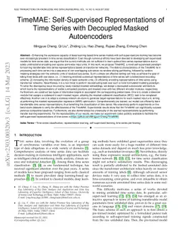 TimeMAE: Self-Supervised Representations of Time Series with Decoupled Masked Autoencoders