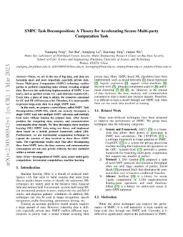 SMPC Task Decomposition: A Theory for Accelerating Secure Multi-party
  Computation Task
