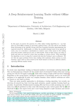 A Deep Reinforcement Learning Trader without Offline Training