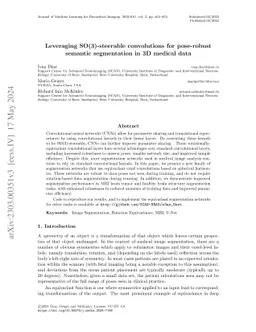 Leveraging SO(3)-steerable convolutions for pose-robust semantic
  segmentation in 3D medical data