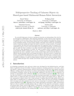 Multiperspective Teaching of Unknown Objects via Shared-gaze-based
  Multimodal Human-Robot Interaction