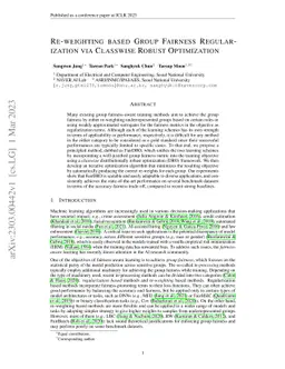 Re-weighting Based Group Fairness Regularization via Classwise Robust
  Optimization