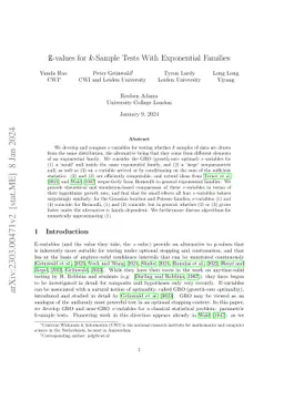 E-values for k-Sample Tests With Exponential Families