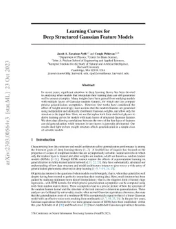 Learning curves for deep structured Gaussian feature models