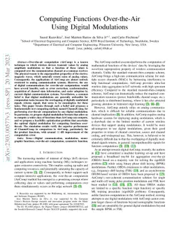 Computing Functions Over-the-Air Using Digital Modulations