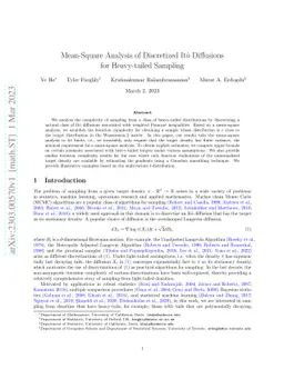 Mean-Square Analysis of Discretized Itô Diffusions for Heavy-tailed
  Sampling