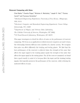 Reservoir Computing with Noise