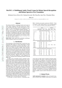 MuAViC: A Multilingual Audio-Visual Corpus for Robust Speech Recognition
  and Robust Speech-to-Text Translation