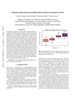 Personalized Task Load Prediction in Speech Communication
