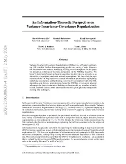 An Information-Theoretic Perspective on Variance-Invariance-Covariance
  Regularization