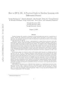 How to DP-fy ML: A Practical Guide to Machine Learning with Differential
  Privacy
