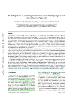 On the Importance of Feature Representation for Flood Mapping using
  Classical Machine Learning Approaches