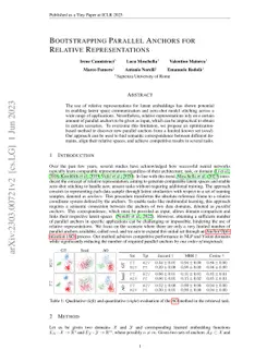 Bootstrapping Parallel Anchors for Relative Representations