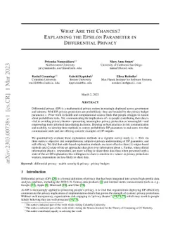 What Are the Chances? Explaining the Epsilon Parameter in Differential
  Privacy