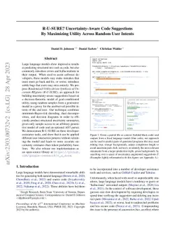 R-U-SURE? Uncertainty-Aware Code Suggestions By Maximizing Utility
  Across Random User Intents