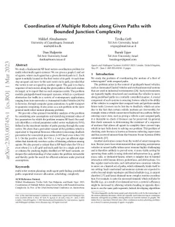 Coordination of Multiple Robots along Given Paths with Bounded Junction
  Complexity