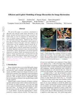 Efficient and Explicit Modelling of Image Hierarchies for Image
  Restoration