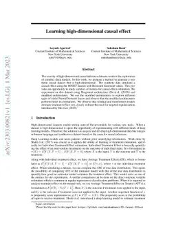 Learning high-dimensional causal effect