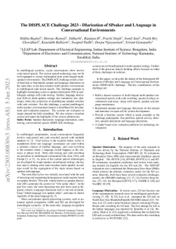 DISPLACE Challenge: DIarization of SPeaker and LAnguage in
  Conversational Environments