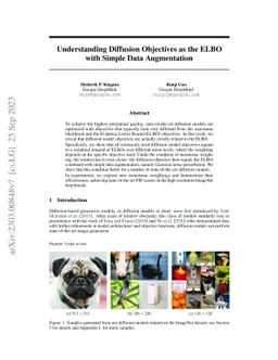 Understanding Diffusion Objectives as the ELBO with Simple Data
  Augmentation
