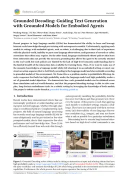 Grounded Decoding: Guiding Text Generation with Grounded Models for
  Embodied Agents