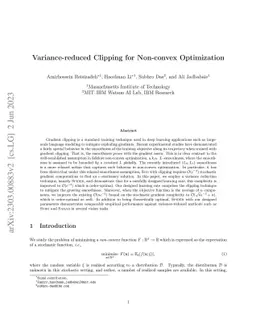 Variance-reduced Clipping for Non-convex Optimization