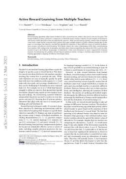 Active Reward Learning from Multiple Teachers