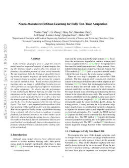 Neuro-Modulated Hebbian Learning for Fully Test-Time Adaptation
